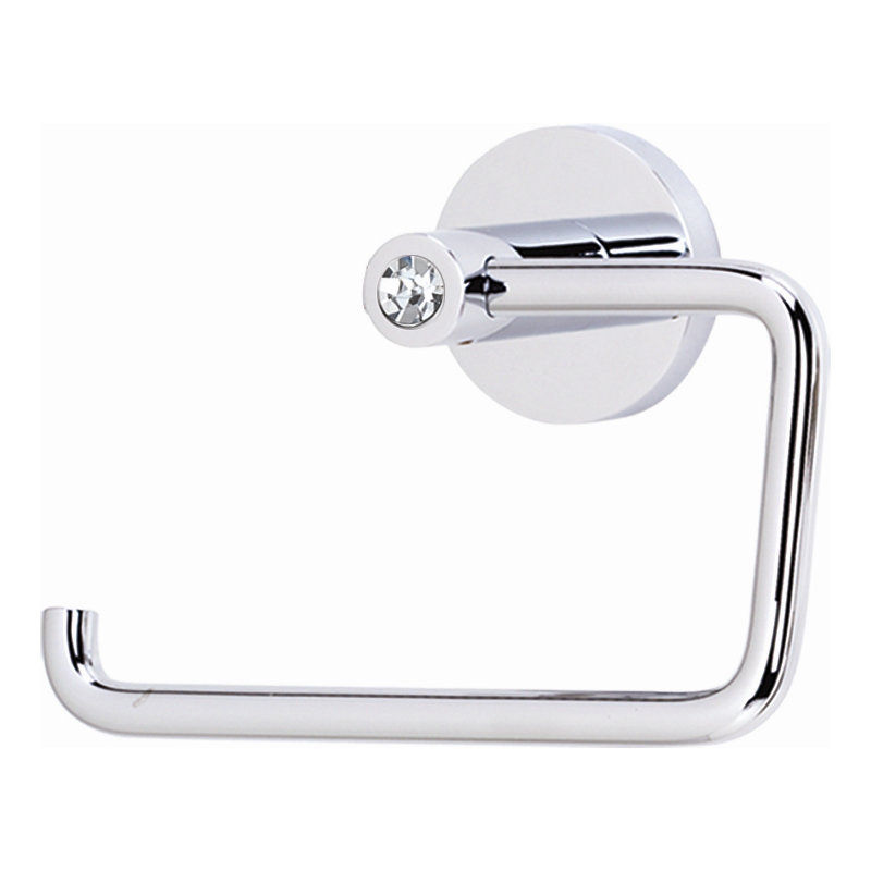 Swarovski Crystal Wall Mounted Single Post Tissue, Polished Chrome
