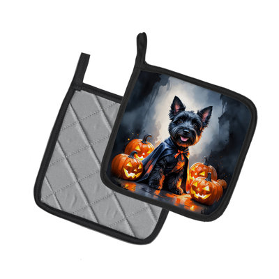 Paire de porte-pots Scottish Terrier Puppy Halloween