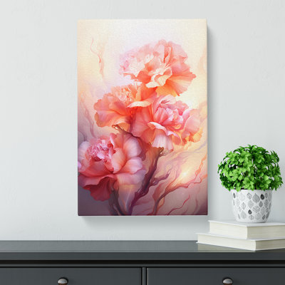 Carnation Flower Futurism - Wrapped Canvas