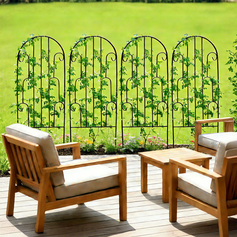  Ensemble de 4 treillis de jardin arqué en métal pour plantes grimpantes H 45 po x l 15,9 po