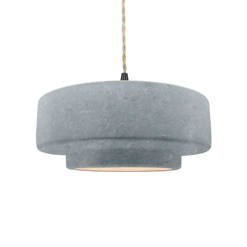Luminaire suspendu à 1 lumière Meydan, H 5,25 po x l 14,5 po x P 14,5 po, Noir mat, Béton