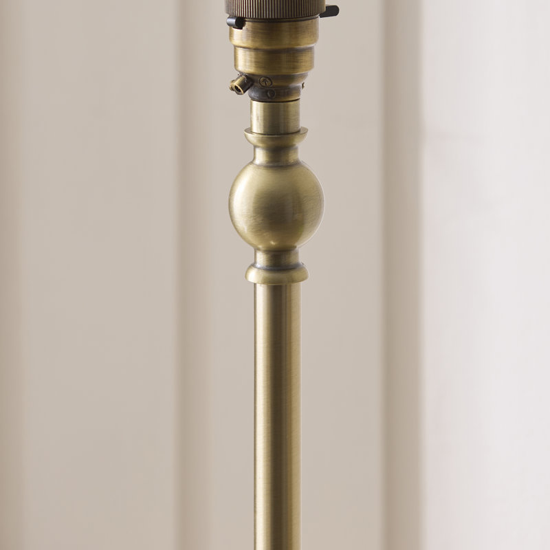 155 H cm Matte Traditional Floor Lamp, Antique Brass, Dark Rattan