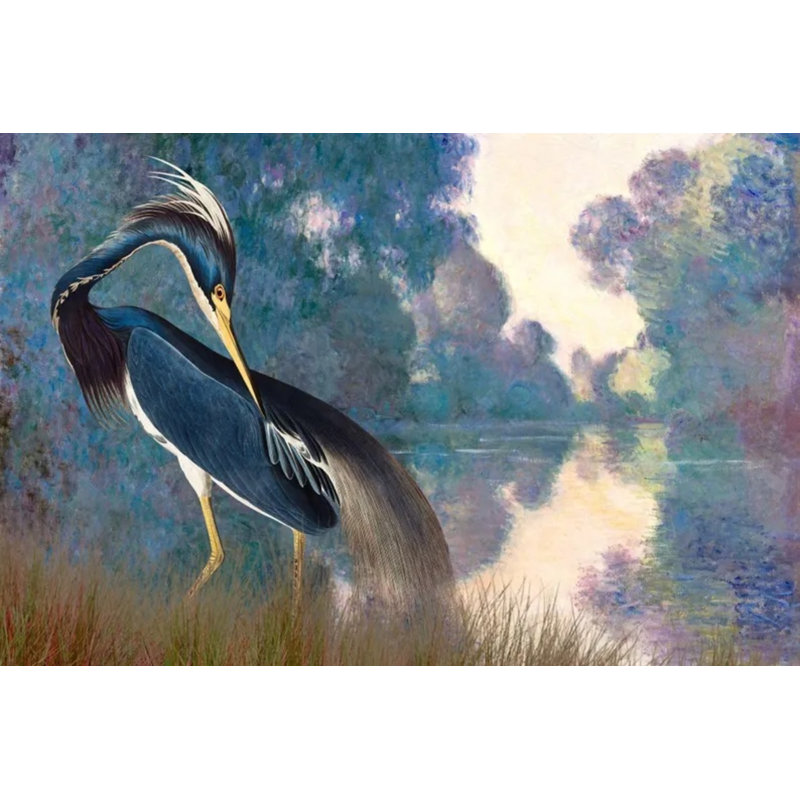 Murale paysage du lac Blue Heron, L 96 po x l 108 po