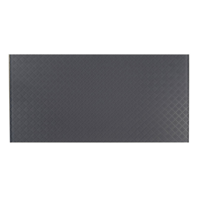 Carrelage de sol grand format en verre texturé 12 po x 24 po Elements Edge, Gris foncé