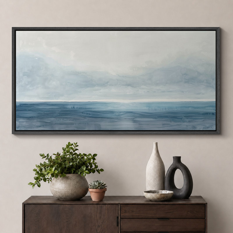 «Minimal Landscape Tranquil Horizons The Calm Of A Seascape», reproduction d'art sur toile, H 30 po x l 60 po