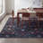 Primrose Art Nouveau Floral Border Machine-Washable Rug-123056222-123056218