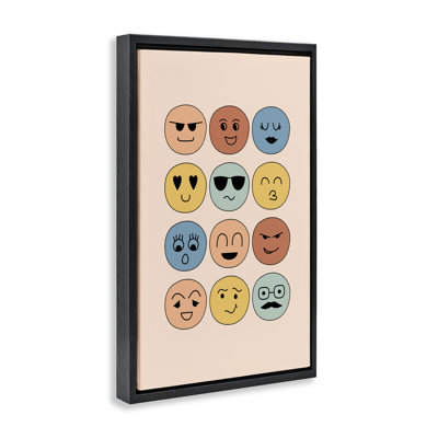«Divers Expression Smileys», toile flottante encadrée par JJ Design House, LLC.