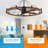 52" Rustic Farmhouse Wagon Wheel Chandelier Fan 8-Light Dimmable Ceiling Fan With Remote Control, Quiet 6 Speeds Reversible DC Motor, Timer