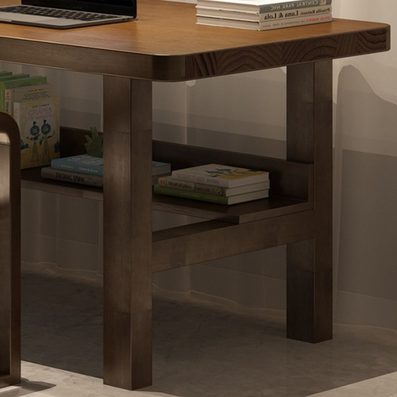 Bureau rectangulaire en bois massif noyer, H 29,53 po x l 86,61 po x P 23,62 po