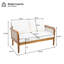 Ensemble de causeuse et table basse d'extérieur en bois d'acacia avec corde tissée à la main, finition teck-360934830-360934829