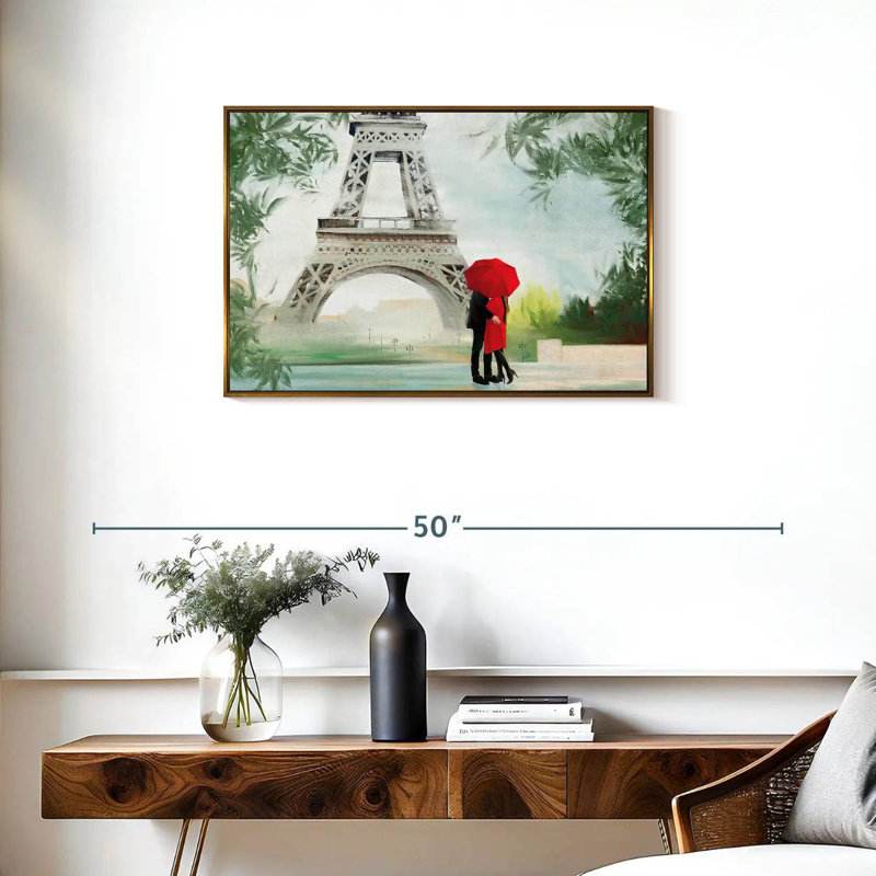 Romance tropicale à Paris, Cadre flottant doré, 31 po x 21 po