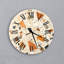 Horloge murale Terrazzo, motif de pierre beige, décor bohème moderne, montre ronde en verre trempé, montre de cuisine à chiffres romains-258866333-258866332