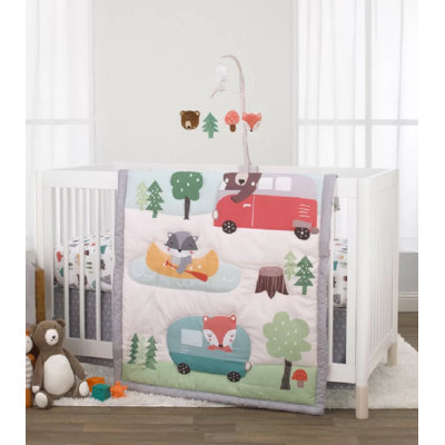 Ilwell Happy Camper 3 Piece Crib Bedding Set