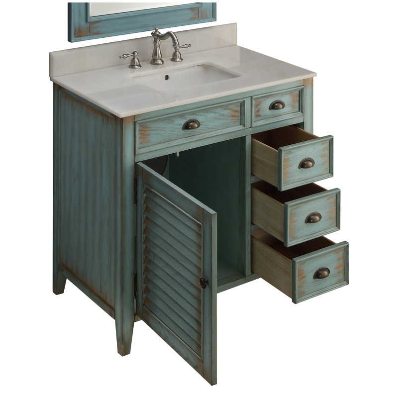 Snell 36'' Single Bathroom Vanity with Marble Top