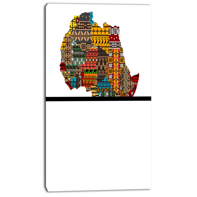 «Carte de l'Afrique avec textures», impression sur toile tendue, H 60 po x l 28 po x P 1,5 po