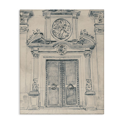Detailed Architecture Scene Canvas Wall Art by June Erica Vess