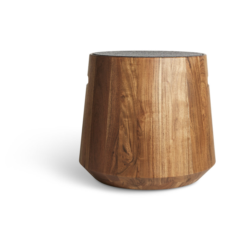 Turn Upholstered Accent Stool, Heathered Graphite Heathered