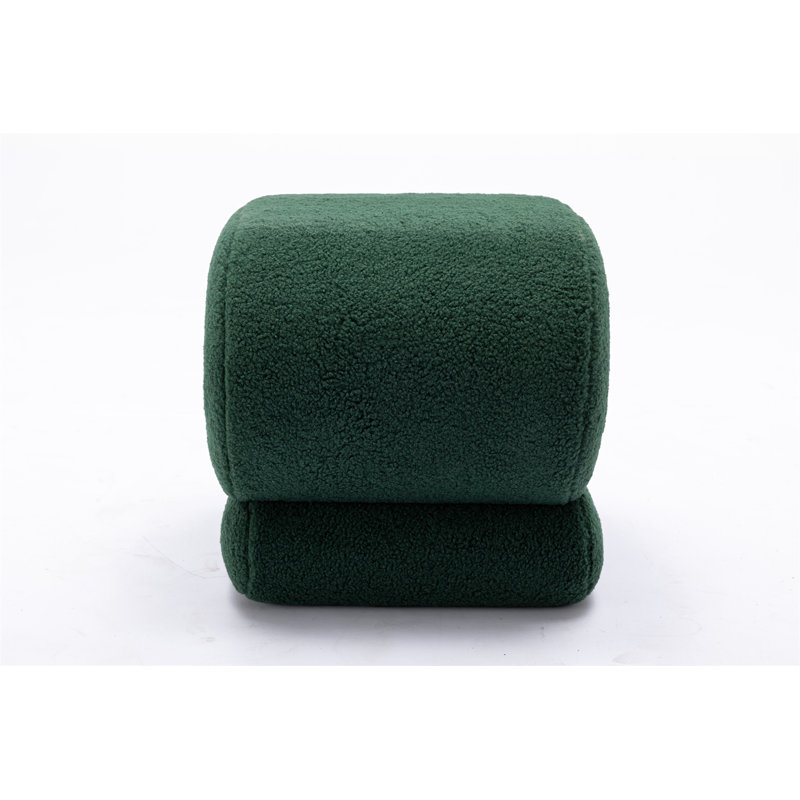 Ottoman Makeup Stool Footstool (Only Including Ottoman), Green Teddy