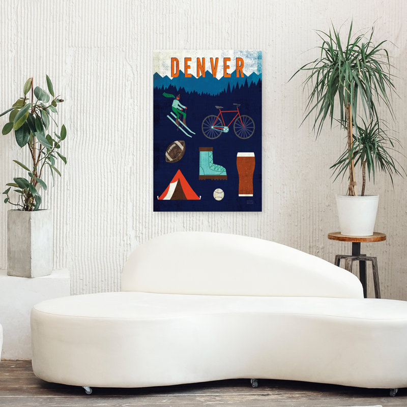 Denver Abstract Contemporary Landscape Nature Wall Art Print 1 Piece Wrapped Canvas Wall Art, 91.44cm H x 60.96cm W