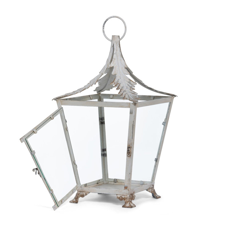 Lanterne de jardin en fer, H 18,5 po x l 10,2 po x P 10,2 po