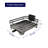 Dish Drying Rack - Multi-Functional Dish Rack for Kitchen Counter with Cutlery Holder, Rust-Proof Storage Solution with Rotatable, 15.7" x 12.0" x 5.5", Black-123640031-123640032