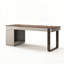 Bureau avec compartiment à deux tiroirs pour unité centrale et pieds en acier au carbone-1866657325