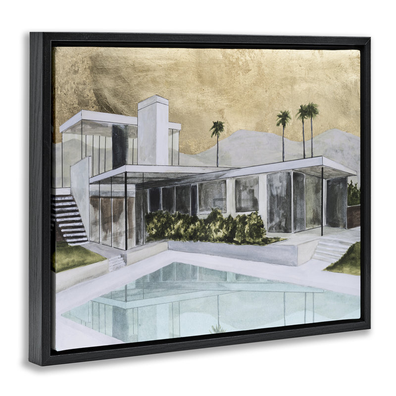 Cadre flottant chic pour piscine tropicale, design par Michael Willett, H 25 po x l 31 po, Cadre flottant noir de jais