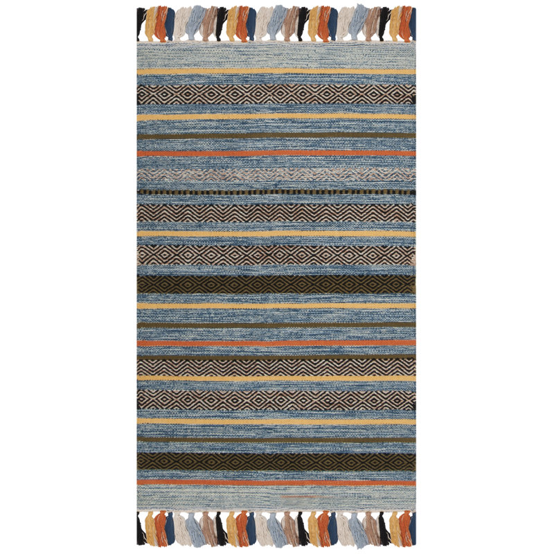 Montauk Hand Woven Cotton Striped Rug, Rectangle 8' x 10'
