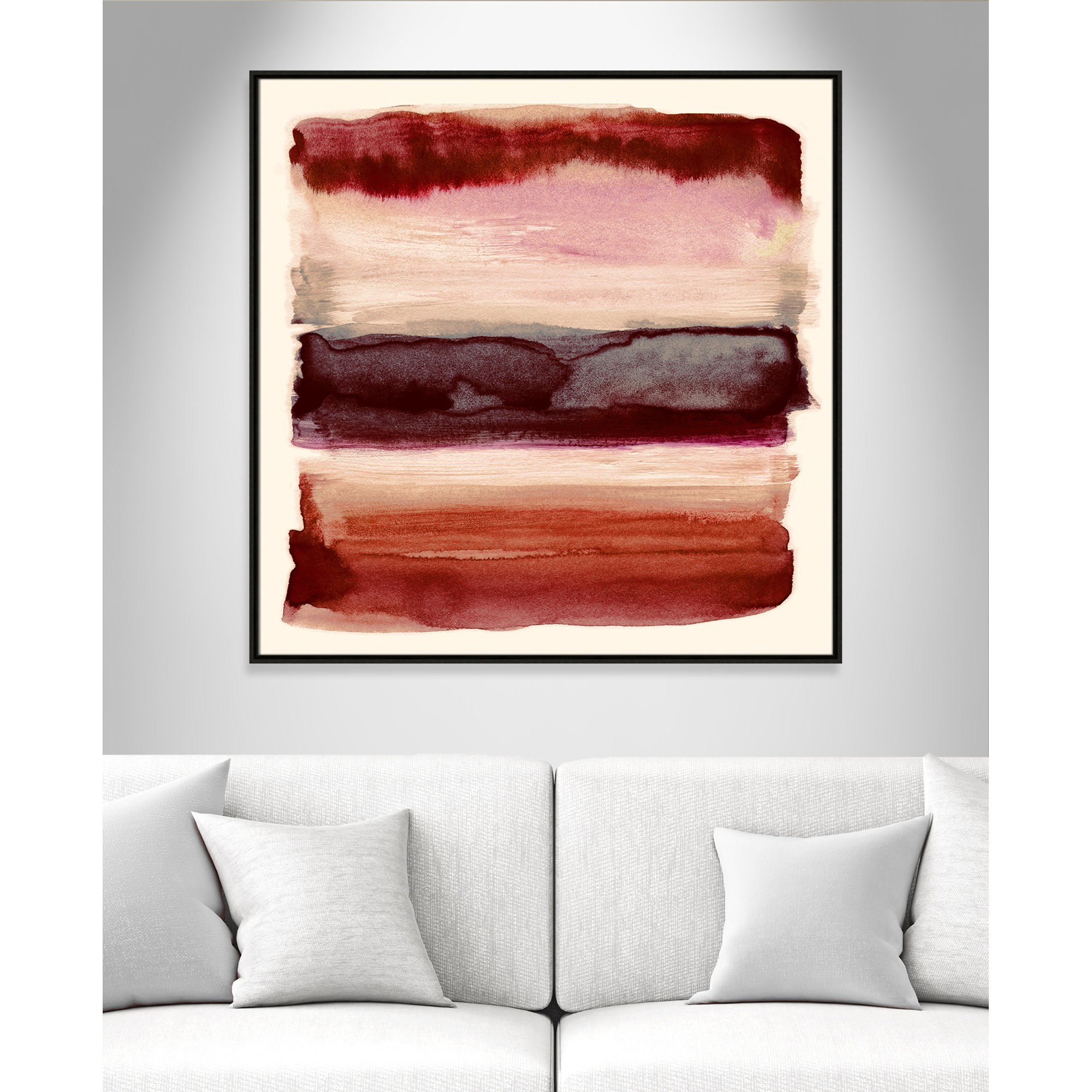 Burgundy Sky II Print by Nan, 41.5" H x 41.5" W, Espresso