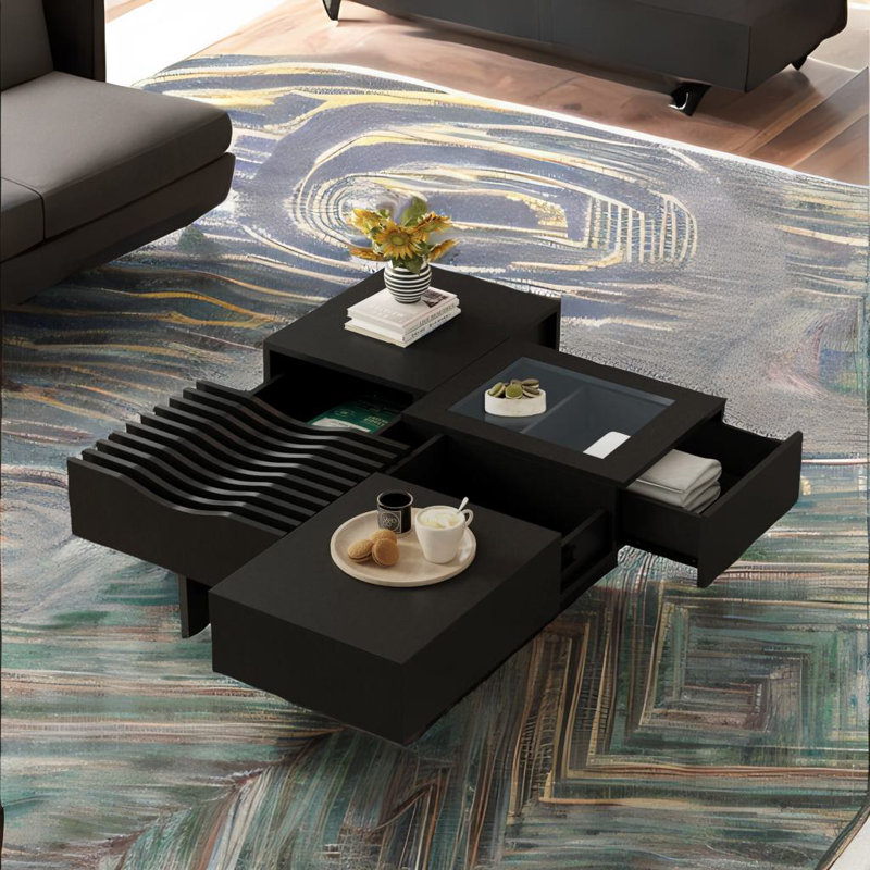 Mid Century Modern Coffee Table, Black
