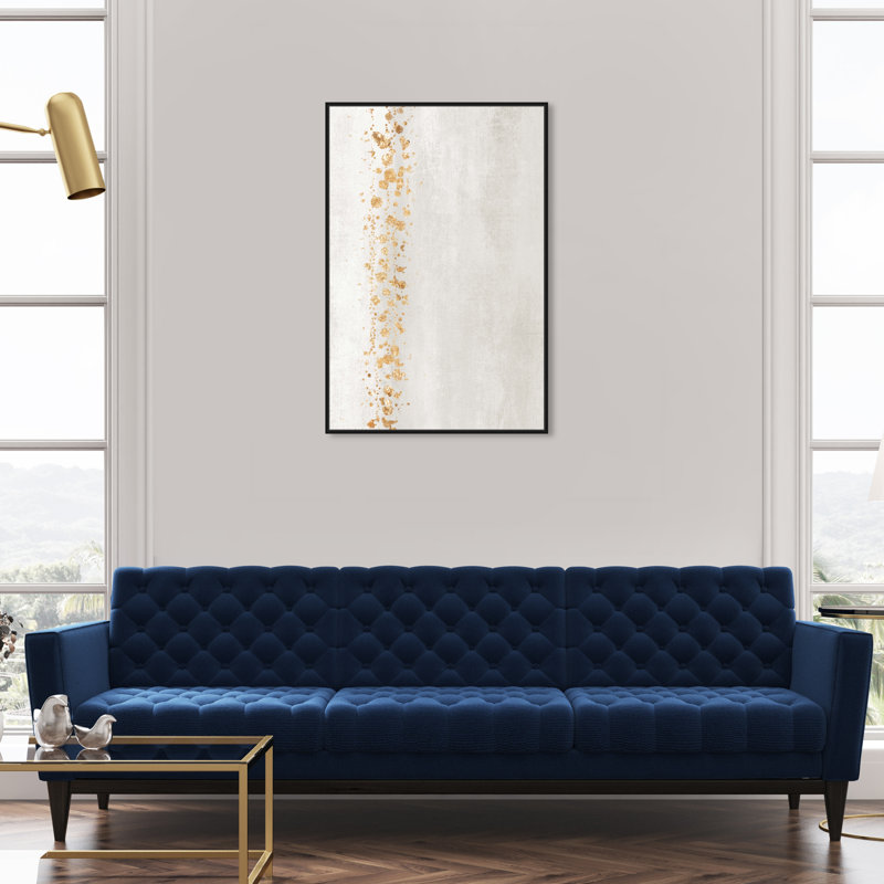 " Down The River Pearl Vertical Paint Splash ", Black Floater Framed Canvas, 37" H x 25" W x 1.75" D