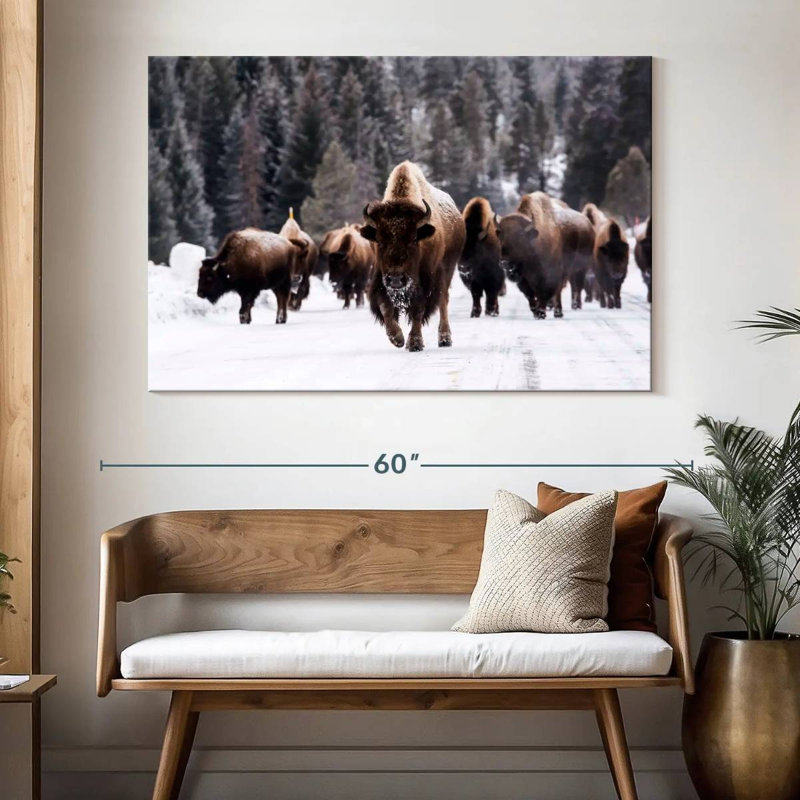 Bisons d'hiver, H 34 po x l 51 po