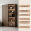 Vitrine en verre noyer de style vintage 62,99 ", ensemble double armoire double, avec éclairage DEL