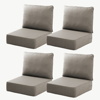 Ensemble de coussins épais de 6 po Ancolonia - Coussins de siège / dossier pour fauteuils pivotants et fauteuils (ensemble de 4)
