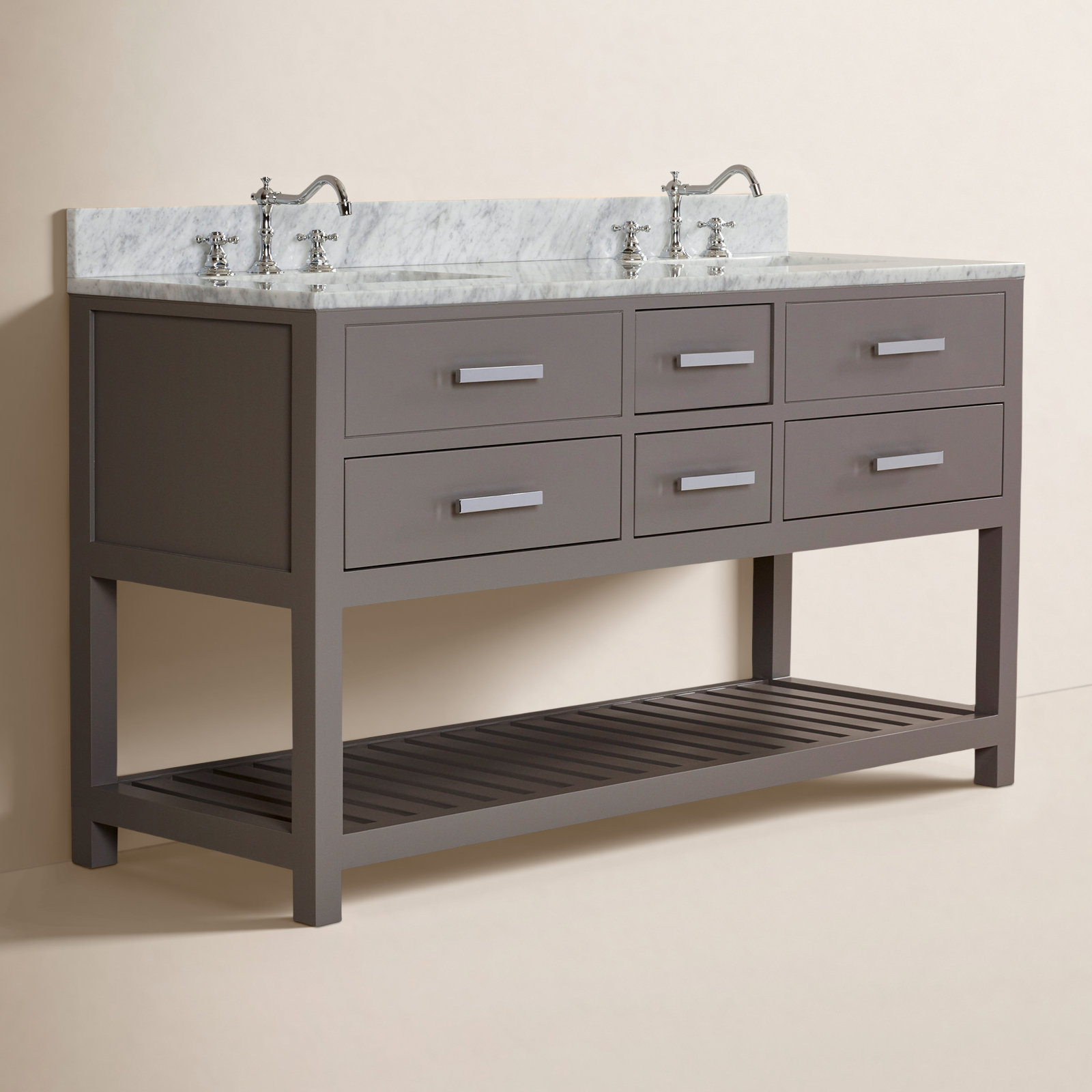Cronin 60'' Double Bathroom Vanity, Cashmere Gray