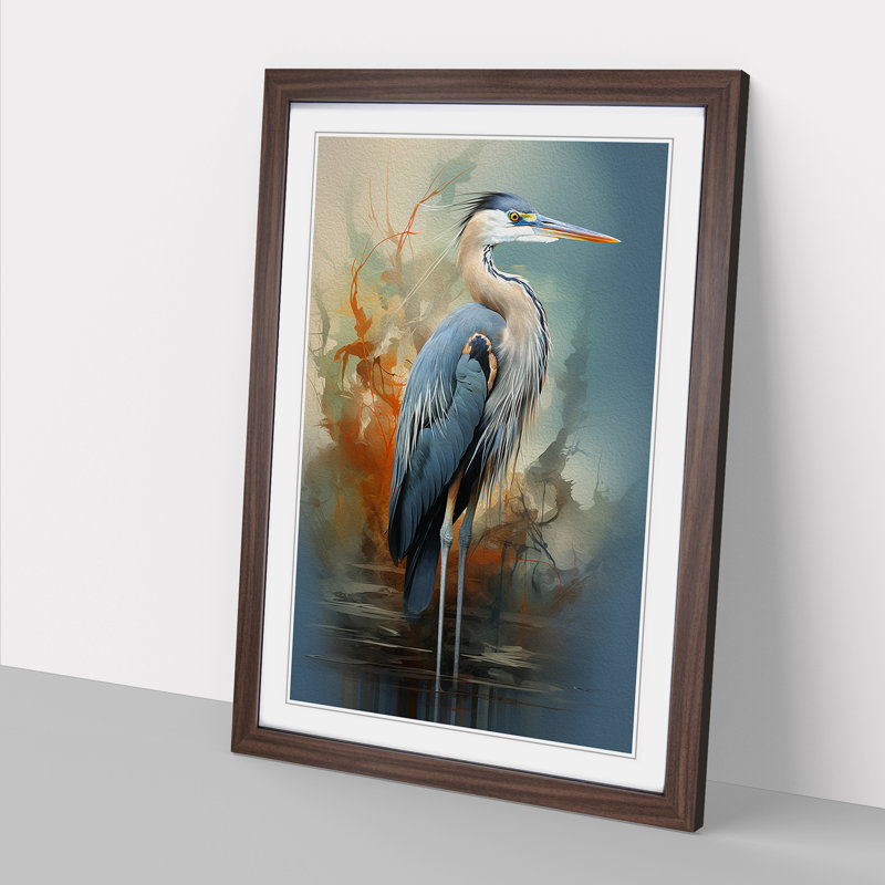 Heron Futurism - Framed Print