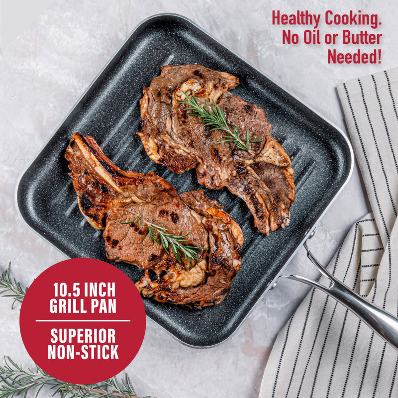 Granite Stone 10.25" Nonstick Square Grill Pan