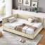 Structure de lit rembourrée en velours polyvalente avec confort et style pour la chambre à coucher et le salon-356917486