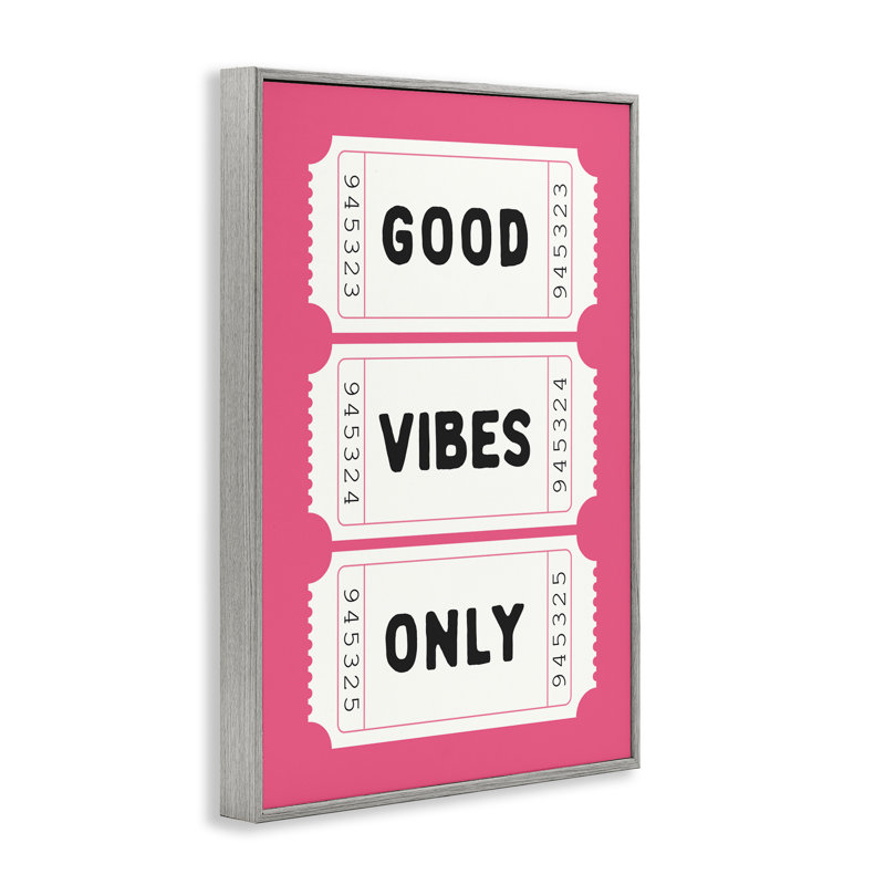 Giclée encadrée rose Good Vibes Only, Estampe numérique Farmhouse, H 24 po x l 16 po