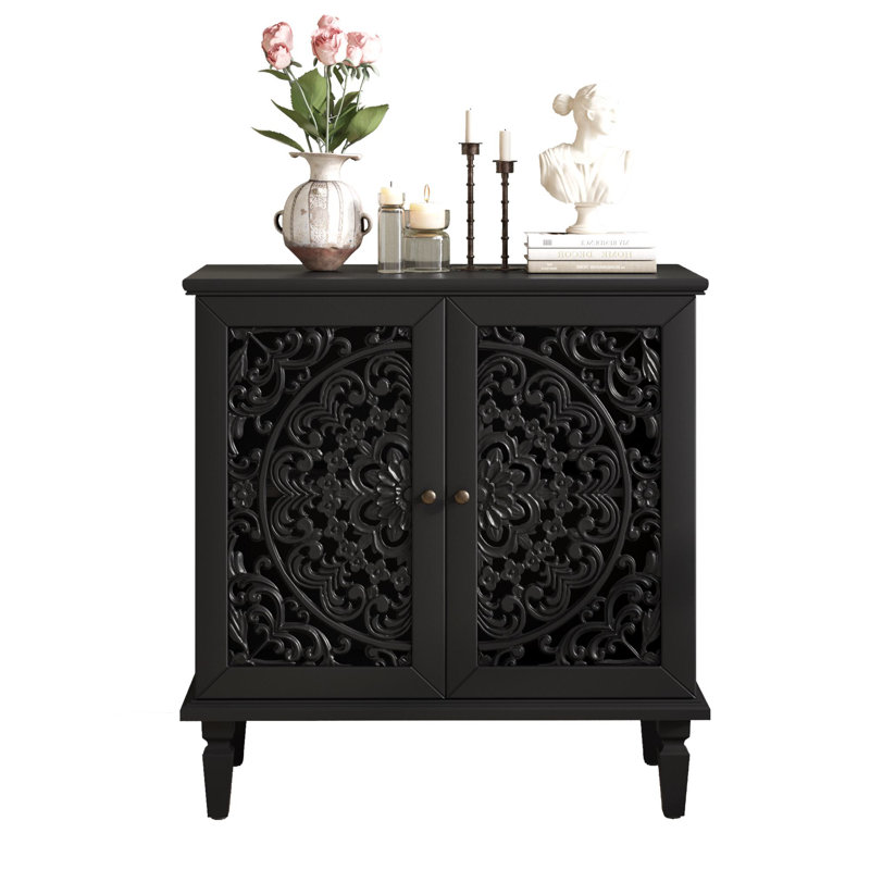 Bleron 31.5'' 2-Door Accent Cabinet Sideboard, Black