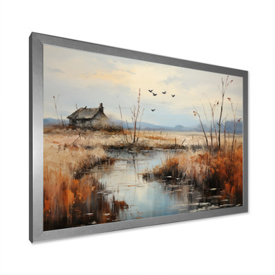 «Danemark Misty Morning Marshes», reproduction sur toile