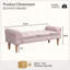 Banc bout de lit capitonné, grand repose-pieds rembourré, repose-pieds avec pieds, tabouret avec accoudoirs roulés, banc rembourré en tissu-129506386