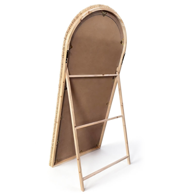 Miroir pleine longueur arqué tissé à la main pour salon, chambre à coucher et salle de bain, 71 po x 31 po