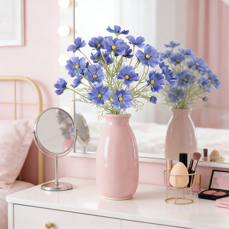 Fleurs artificielles marguerites artificielles 4PCS Fleurs artificielles 23,6 po, Bleu