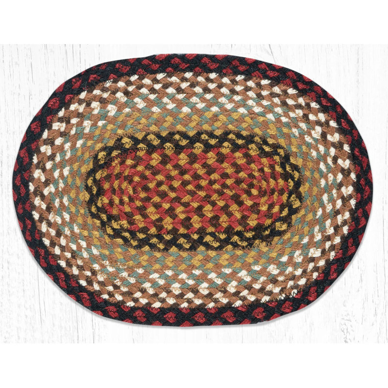  Napperon en jute 13 po x 19 po, bourgogne et moutarde, nappe rustique Farmhouse