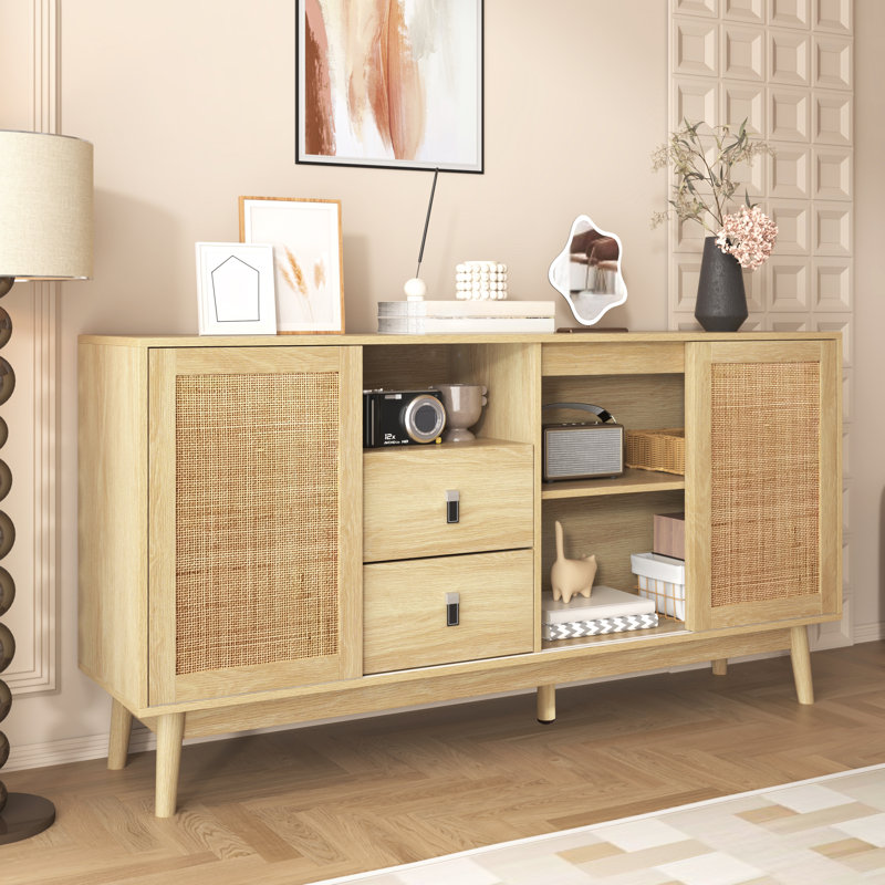 Anastasas 155cm Sideboard, Brown, white and pink