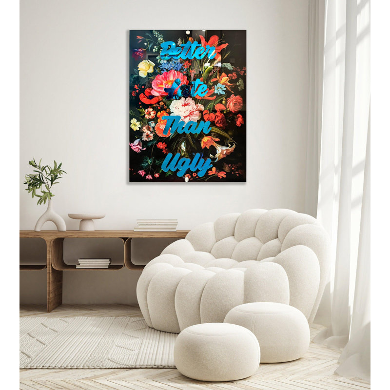«Better Late Thanide», art mural - décoration florale Pop Art