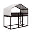 Lit simple superposé en bois avec tente-2104640526