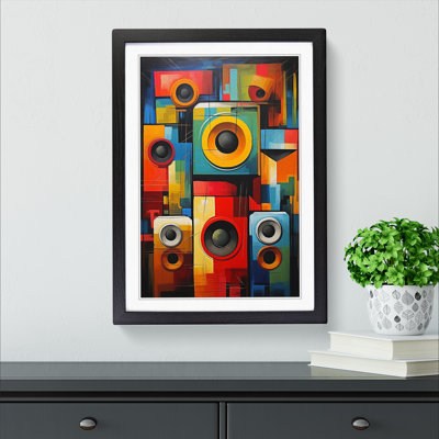 Speakers Cubism - Single Picture Frame Print on Wood