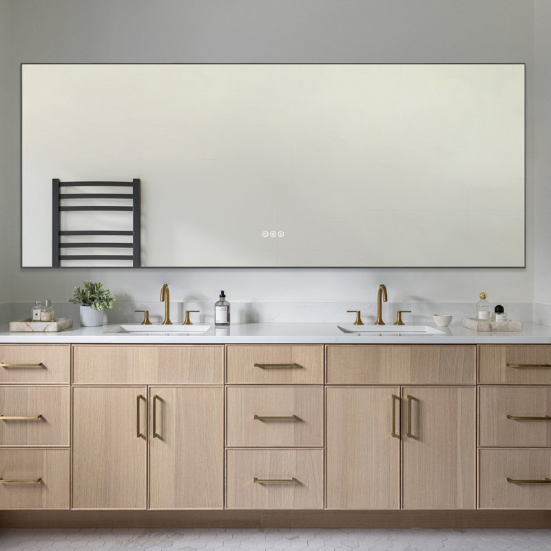 Miroir de meuble-lavabo rétro-éclairé à DEL, Bronze industriel, 36 po x 48 po